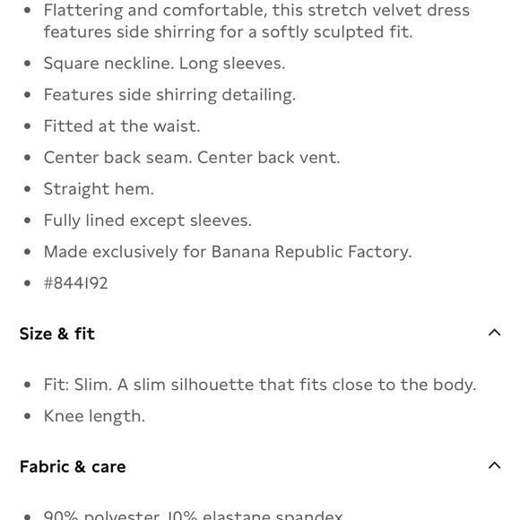 NWT Banana Republic Long Sleeve Cherry Jam Velvet Dress, Size M. - Picture 10 of 10